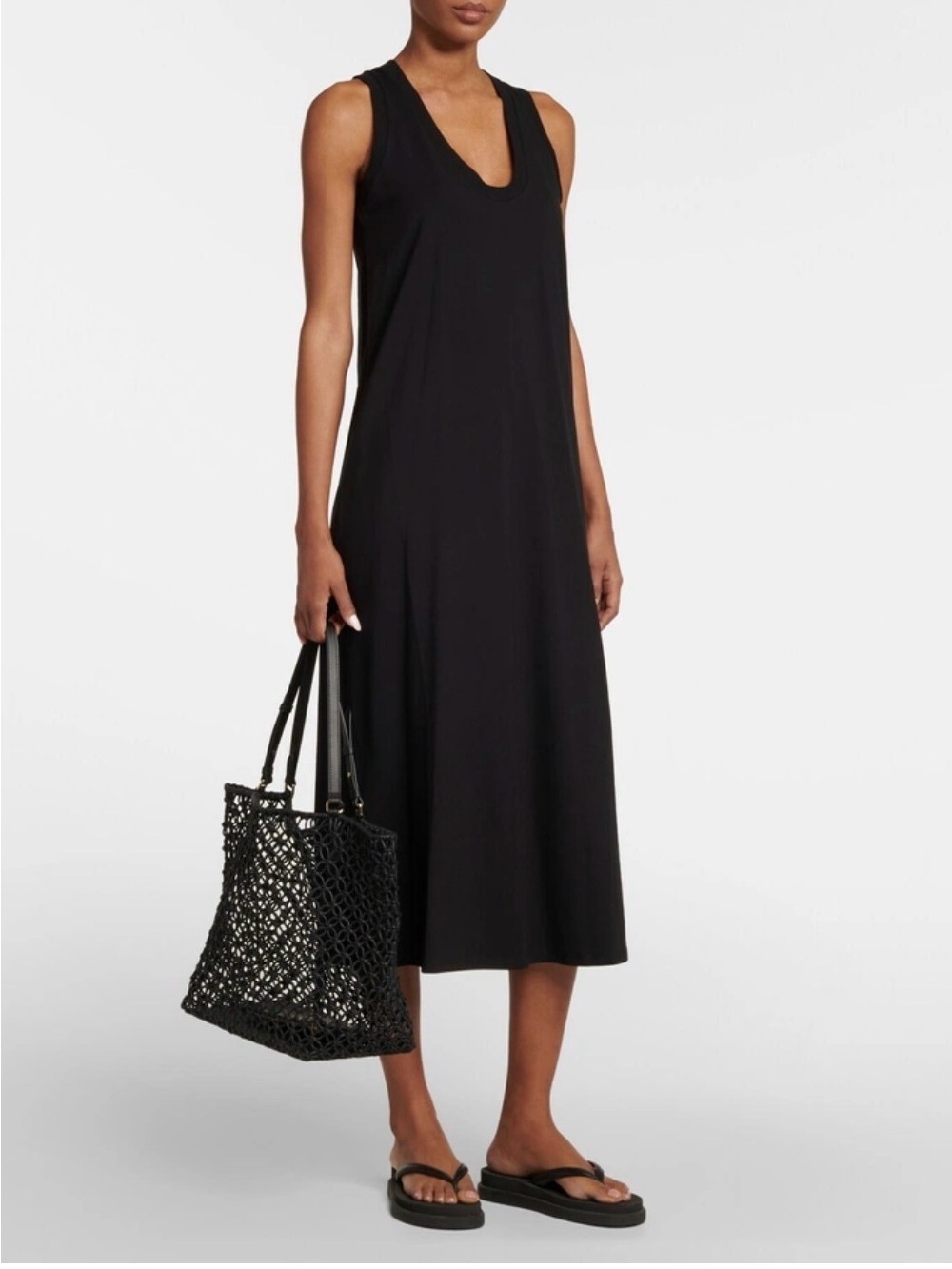 Max Mara Leisure Paraggi Cotton-Blend Midi Dress Olive , Medium